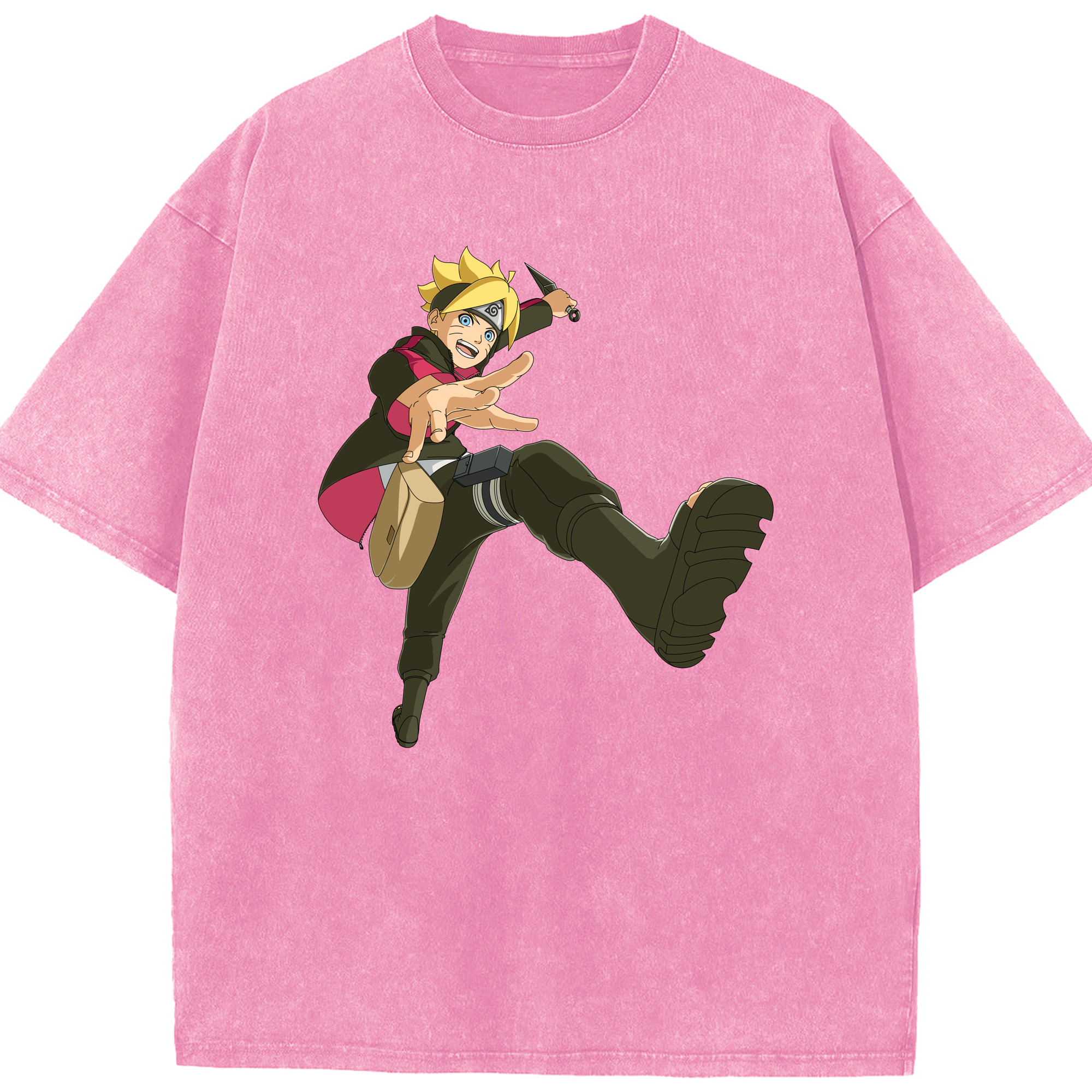 （画像用） NARUTO -ナルト- うずまき ボルト Uzumaki Boruto 綿100% ヴィンテージ風 半袖Tシャツ（フロントプリント）